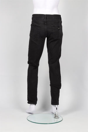 DOLCE & GABBANA BLACK MEN'S SLIM LEG JEANS IT 52 UK/US WAIST 36