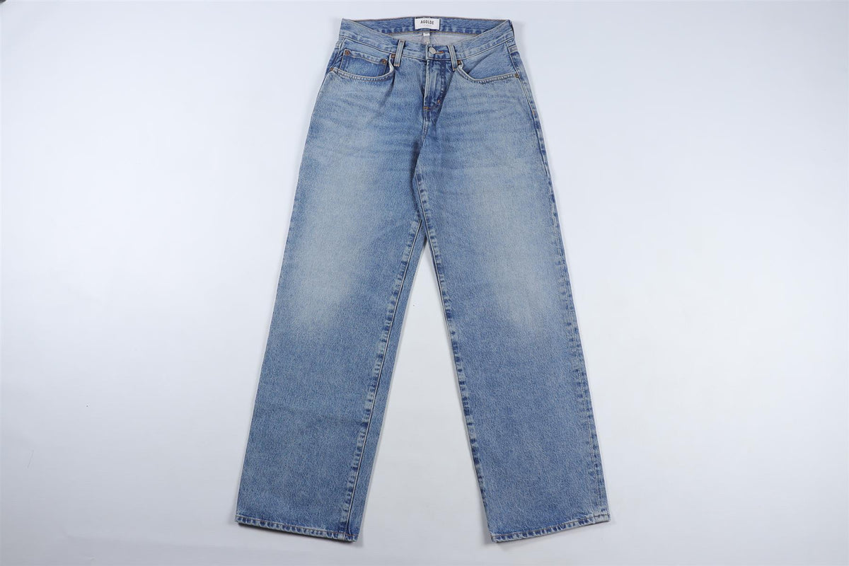 AGOLDE BLUE HIGH RISE WIDE LEG JEANS W23 UK 4