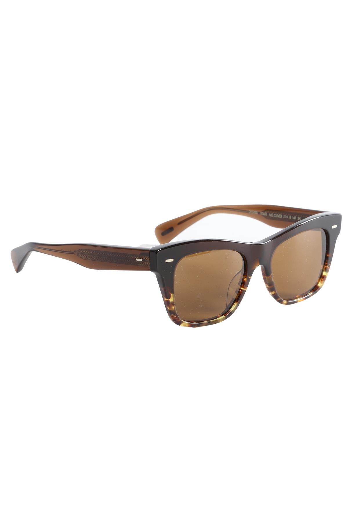 OLIVER PEOPLES BROWN SQUARE FRAME ACETATE SUNGLASSES