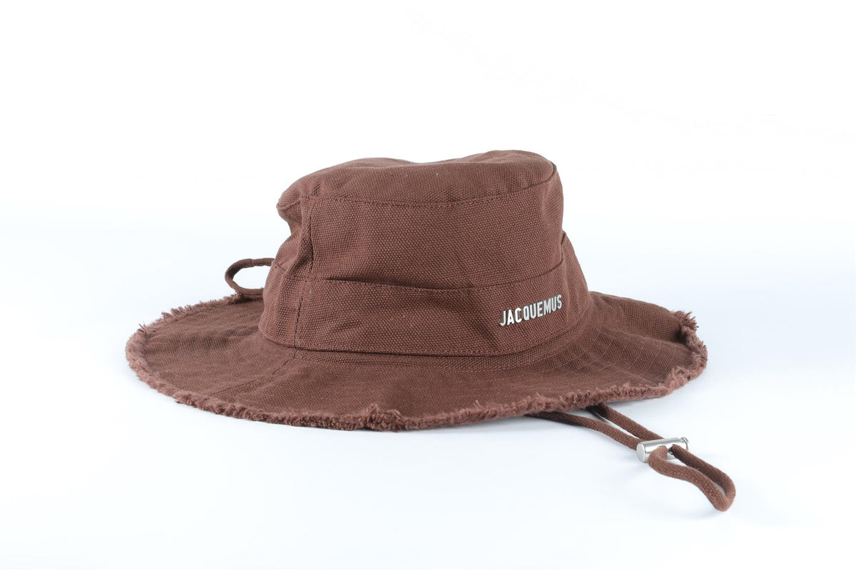 JACQUEMUS BROWN COTTON BUCKET HAT