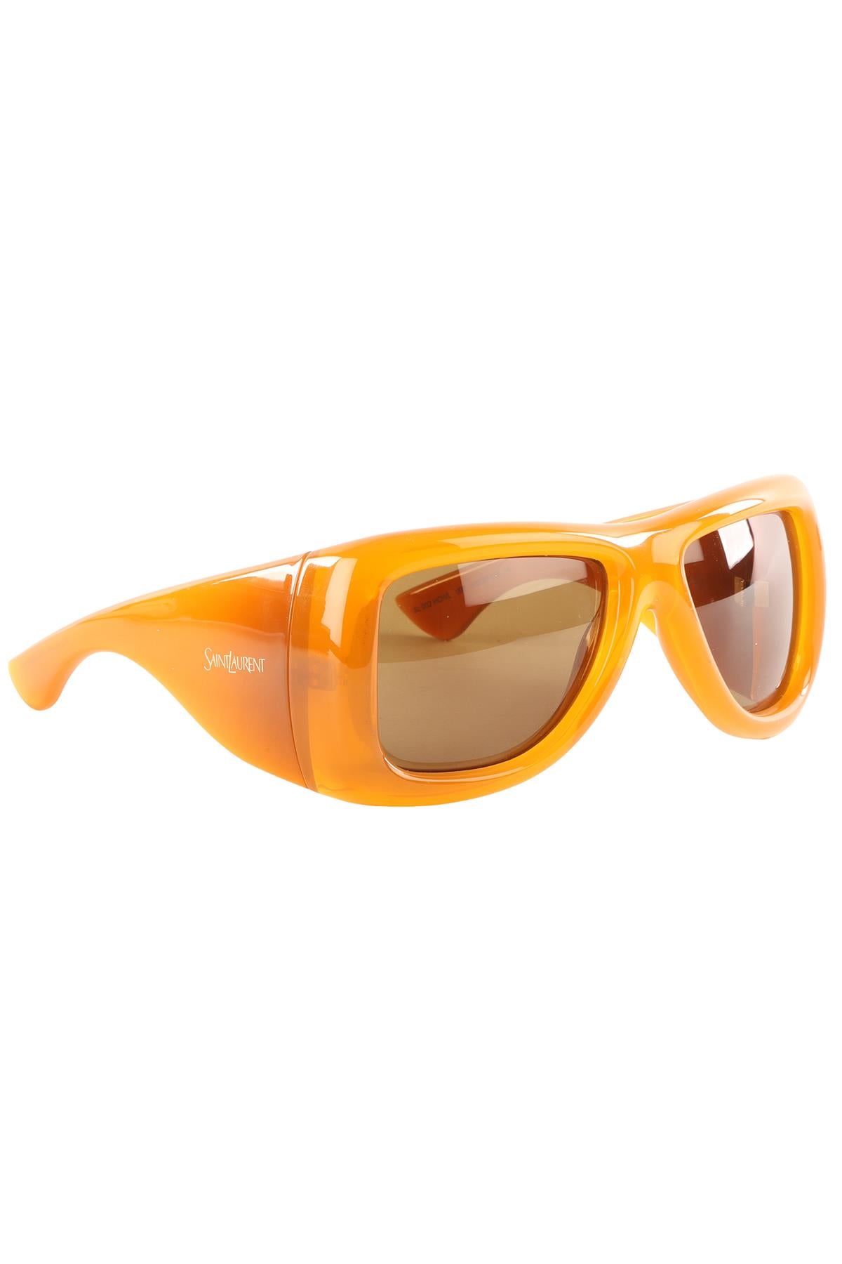 SAINT LAURENT TAN HOWL D FRAME ACETATE SUNGLASSES