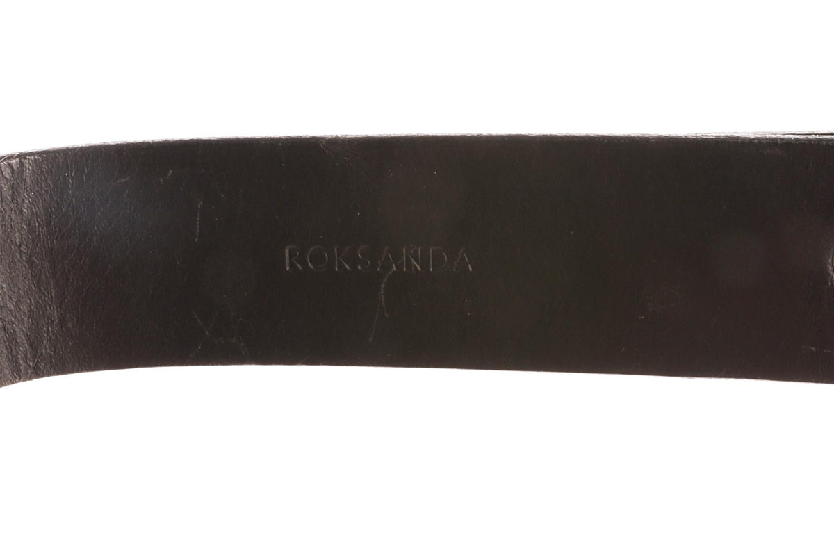 ROKSANDA BLACK LEATHER WAIST BELT UK 10