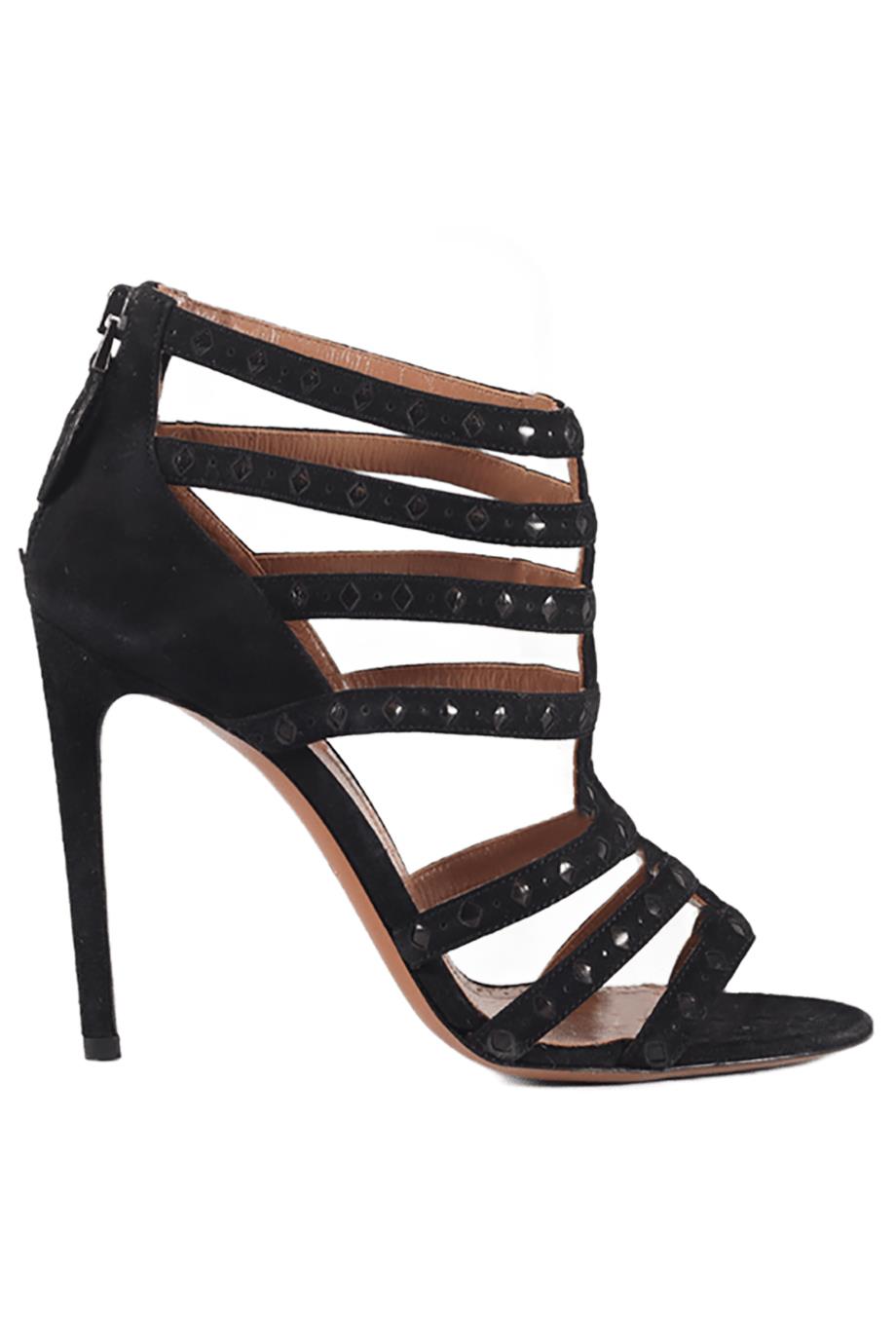 AZZEDINE ALAÏA SUEDE AND LEATHER SANDALS EU 37.5 UK 4.5 US 7.5