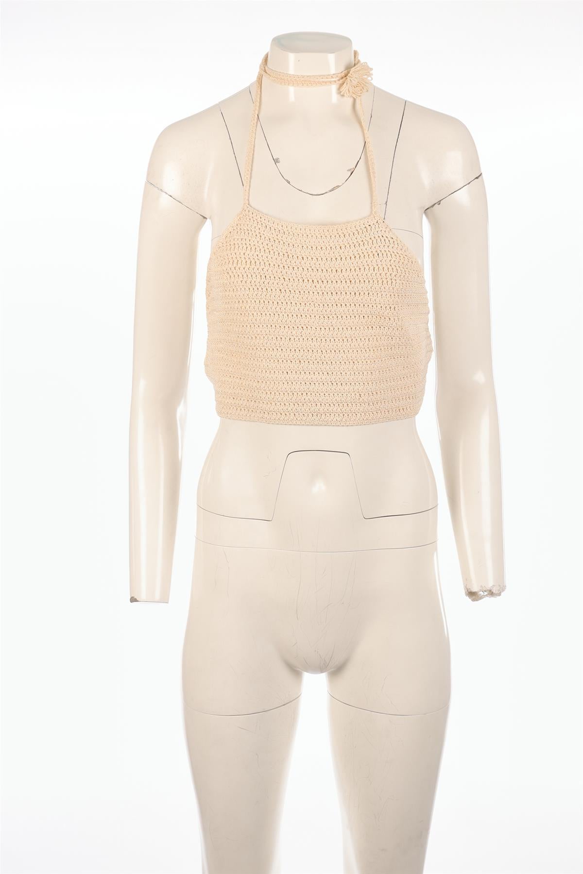MAGDA BUTRYM CREAM CROCHET TOP FR 36 UK 8