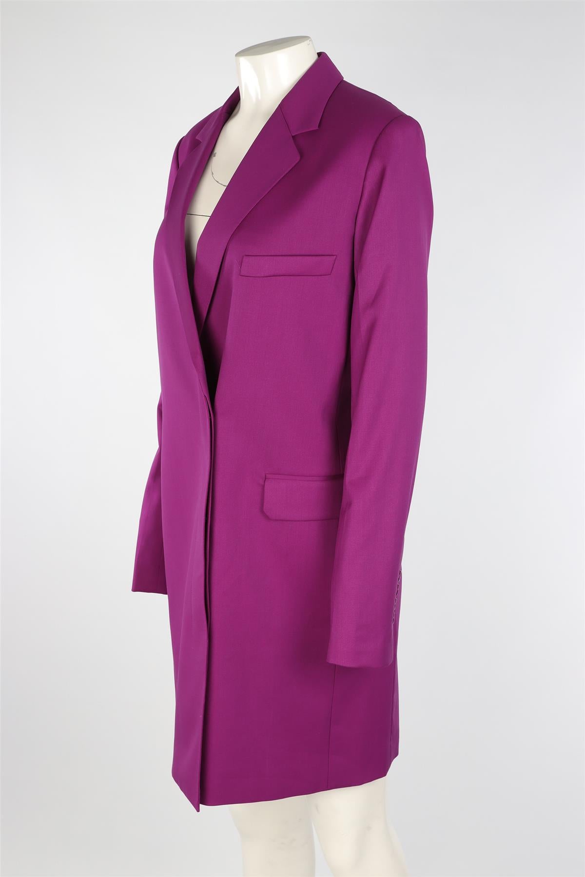 HELMUT LANG PURPLE WOOL DRESS UK 8
