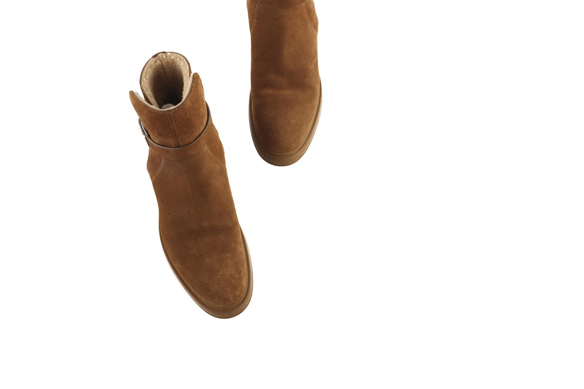 HERMÈS BROWN VEO SUEDE ANKLE BOOTS EU 40 UK 7 US 10