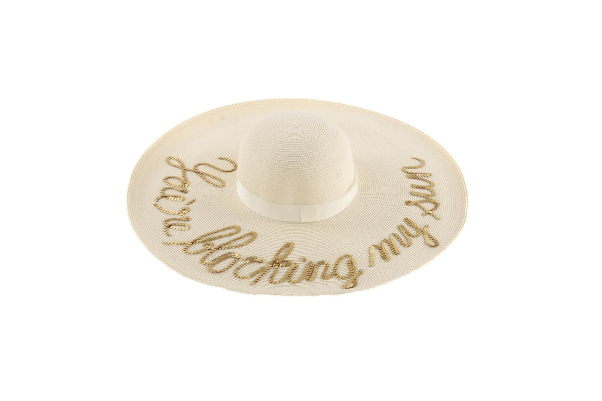 EUGENIA KIM CREAM PAPER SUN HAT 58CM