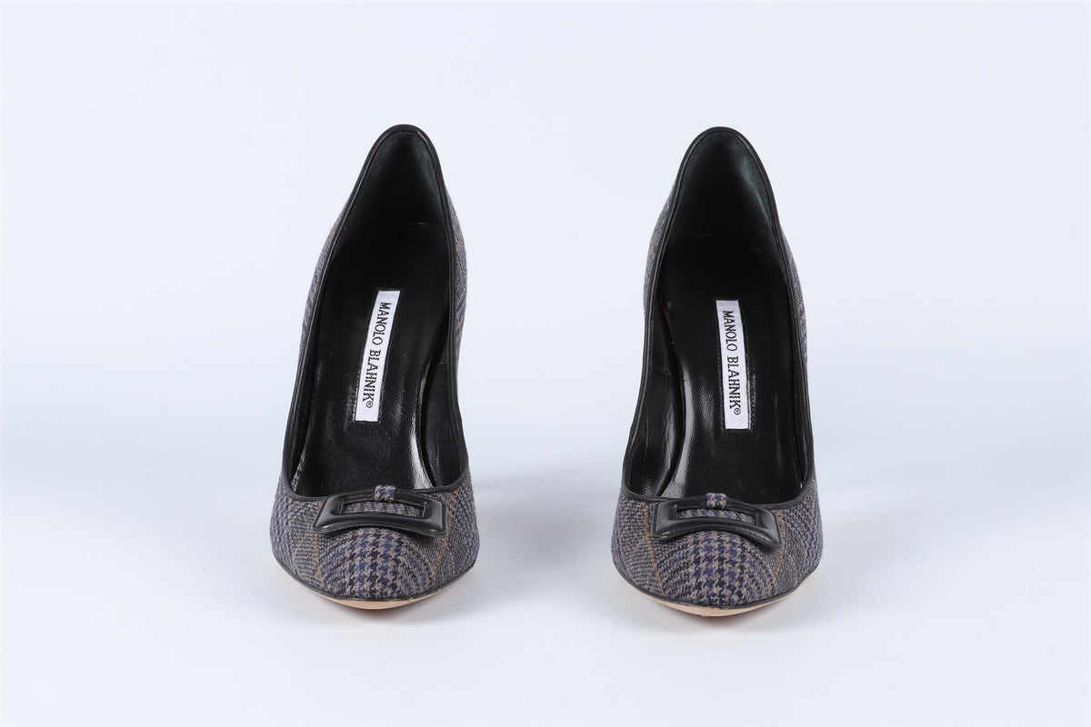 MANOLO BLAHNIK GREY WOOL PUMPS EU 38 UK 5 US 8