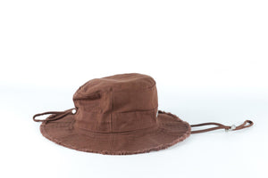 JACQUEMUS BROWN COTTON BUCKET HAT