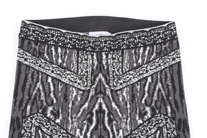 HERVE LEGER GREY JACQUARD KNIT LEGGINGS XSMALL