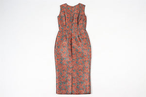 ROCHAS ORANGE SILK BLEND MIDI DRESS IT 42 UK 10