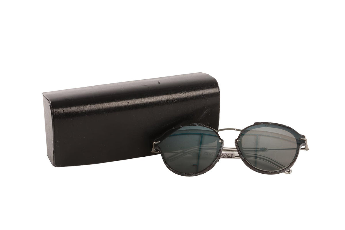 CHRISTIAN DIOR GREY ROUND FRAME ACETATE SUNGLASSES