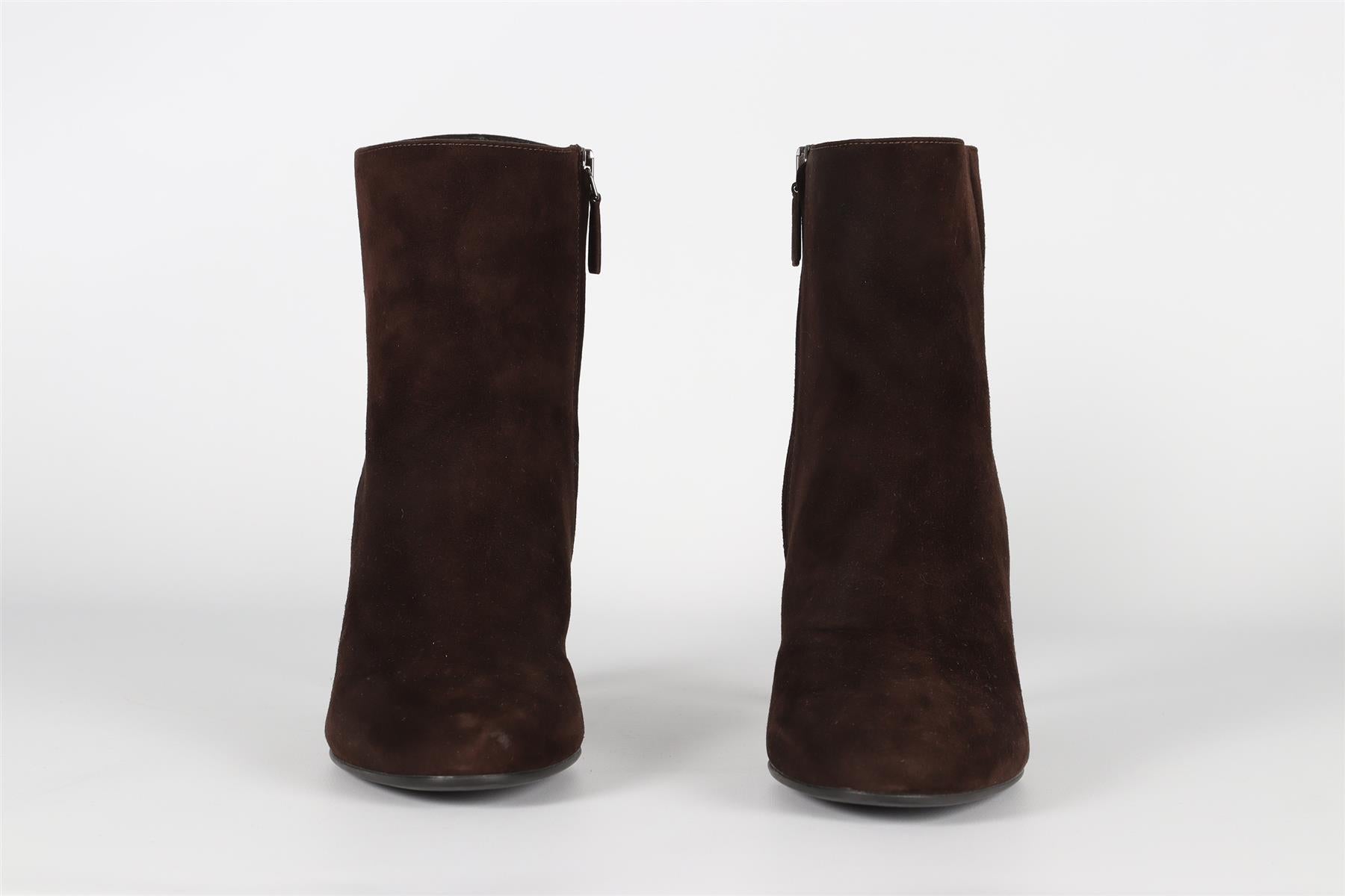 PRADA BROWN SUEDE ANKLE BOOTS EU 38 UK 5 US 8