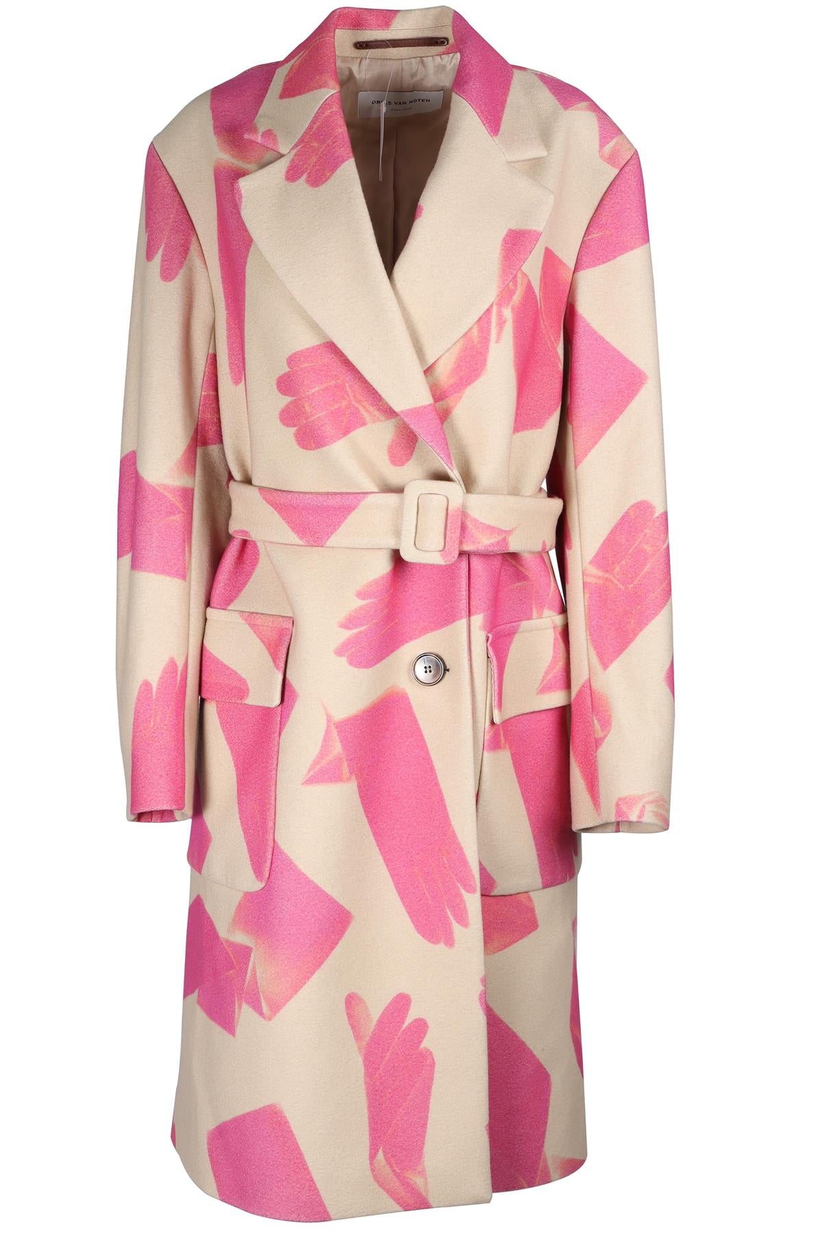 DRIES VAN NOTEN PINK 2021 WOOL COAT XSMALL
