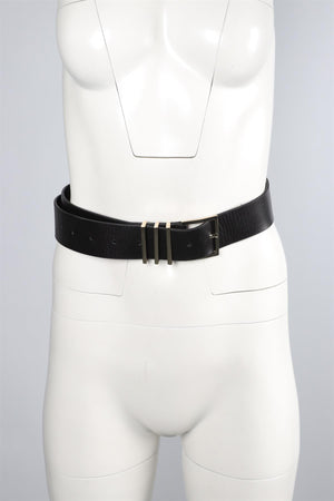 ANNIE BING BLACK LEATHER BELT MEDIUM-LARGE