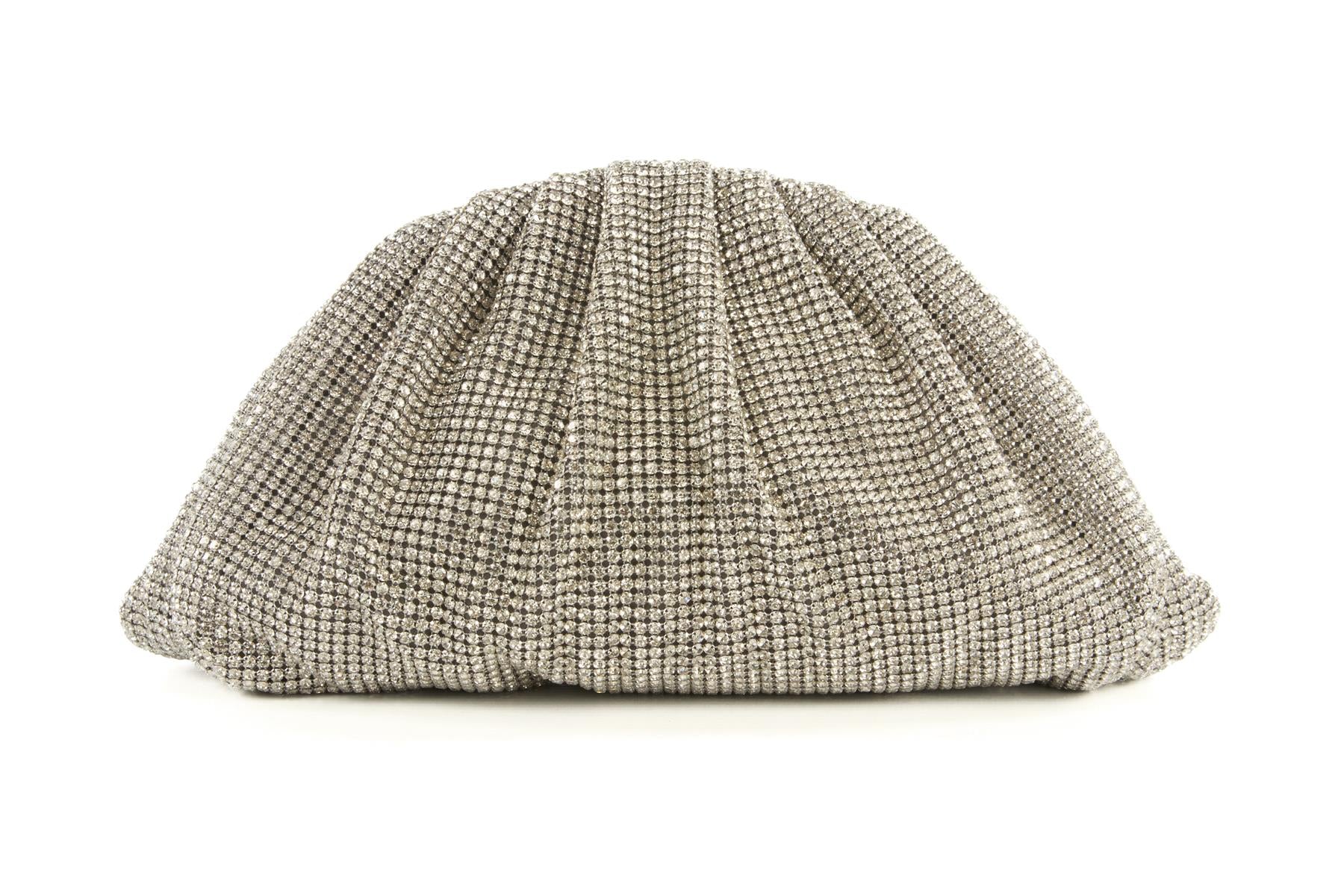 CULT GAIA SILVER JAALA CRYSTAL CLUTCH