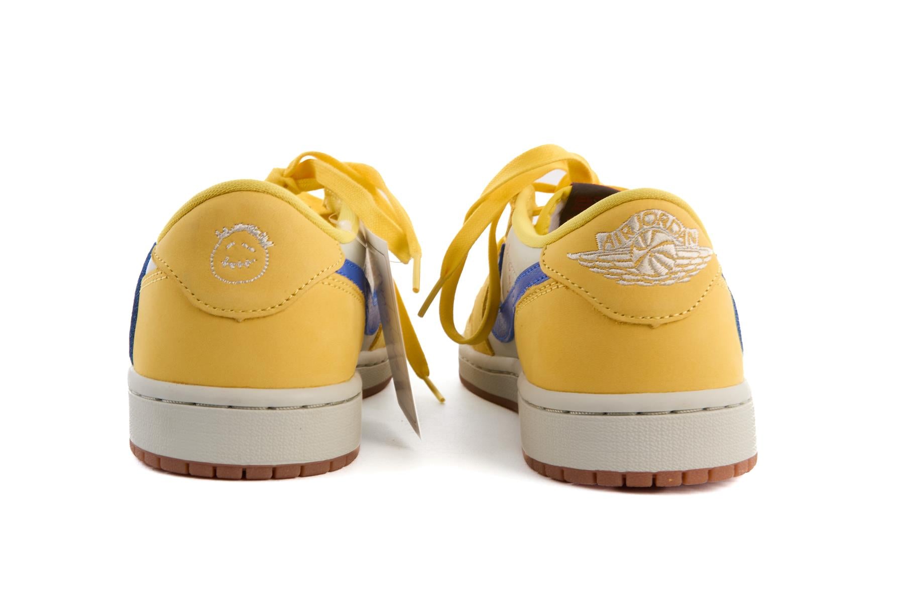 NIKE + TRAVIS SCOTT BLACK AIR JORDAN 1 CANARY SNEAKERS UK 5.5 EU 39 US 6