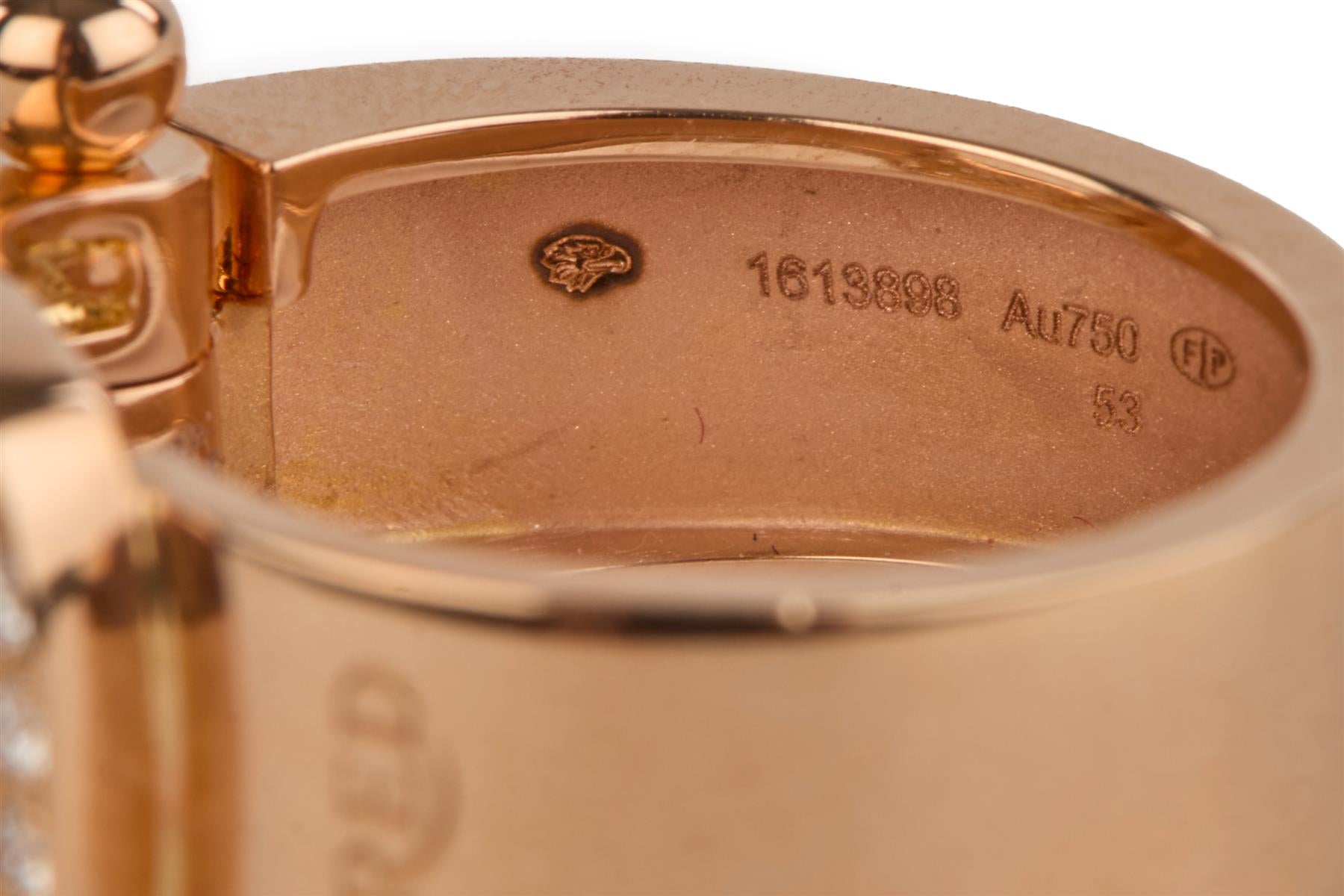 FRED FORCE 10 18K ROSE GOLD AND DIAMOND RING SIZE 53