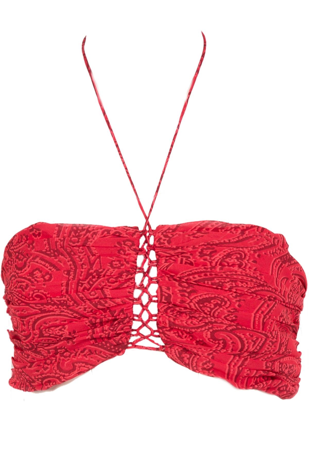 ETRO RED CHIFFON TOP IT 42 UK 10