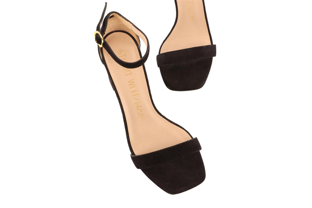 STUART WEITZMAN BLACK SUEDE SANDALS US 6 EU 36.5 UK 3.5