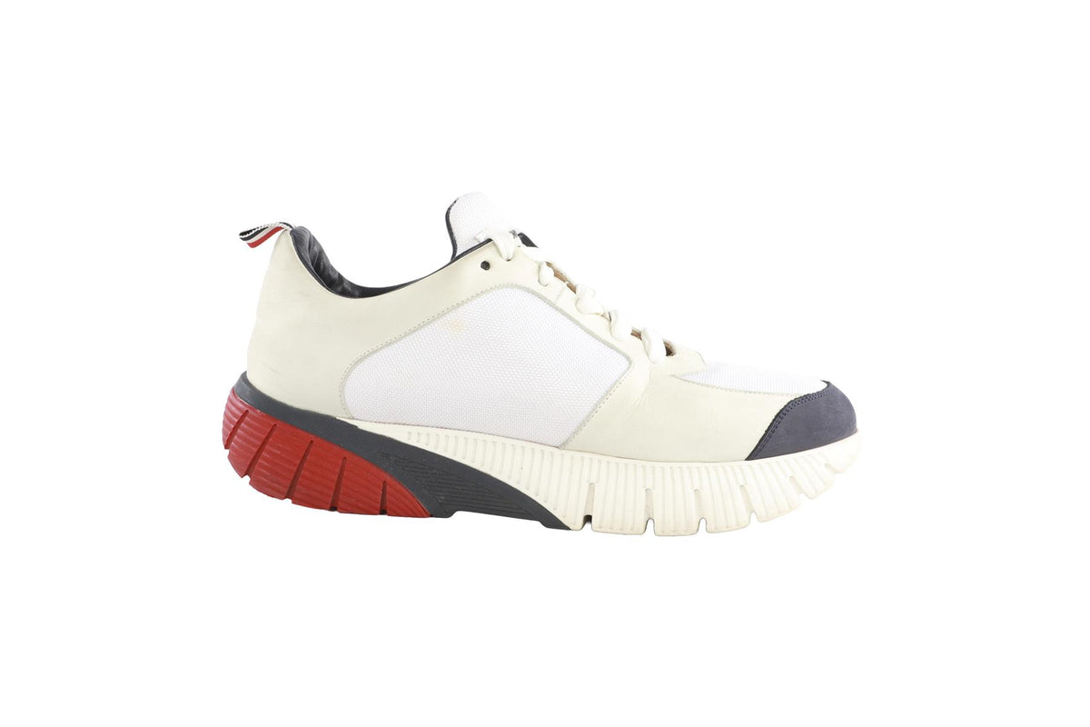 THOM BROWNE WHITE MEN'S SUEDE SNEAKERS EU 43 UK 9 US 10