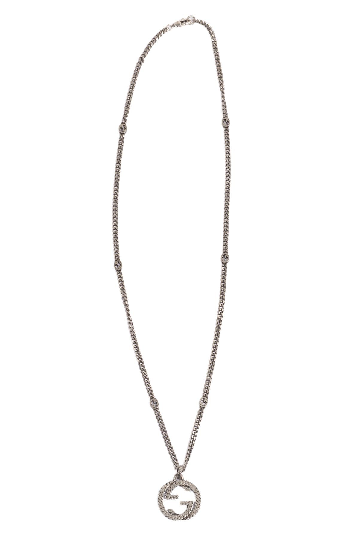 GUCCI SILVER GG STERLING SILVER CHAIN NECKLACE
