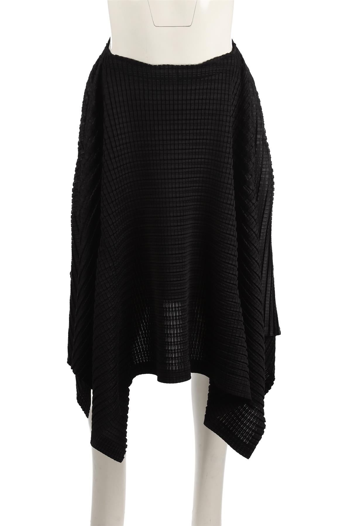PLEATS PLEASE ISSEY MIYAKE BLACK MIDI SKIRT JP 3 UK 8