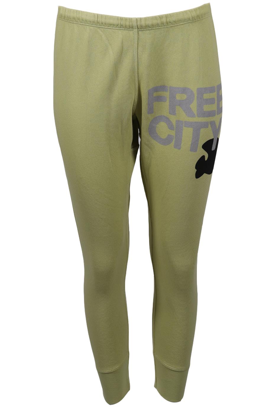 FREE CITY PRINTED COTTON TRACK PANTS MEDIUM
