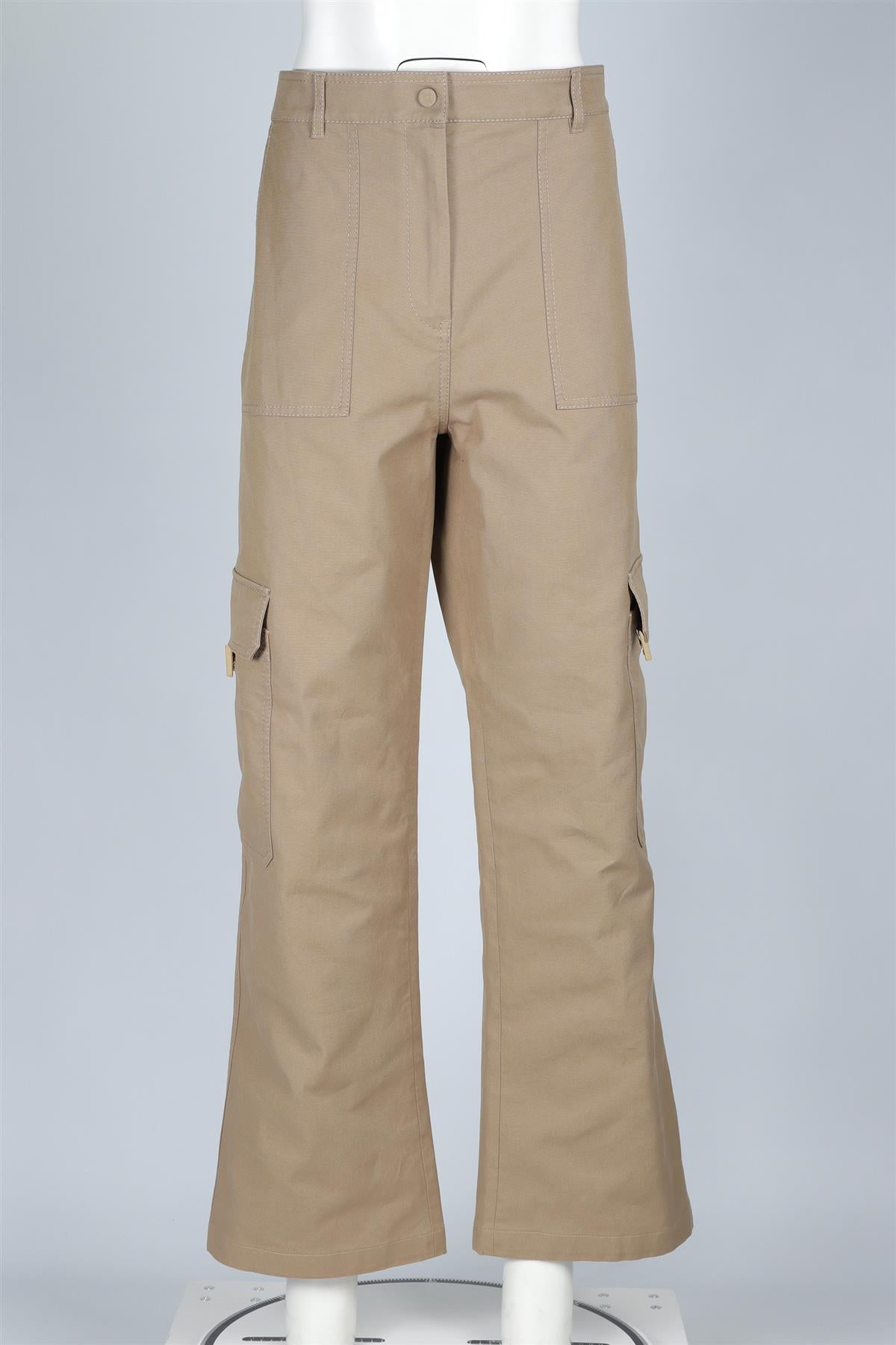 VALENTINO GREEN COTTON CARGO PANTS IT 44 UK 12