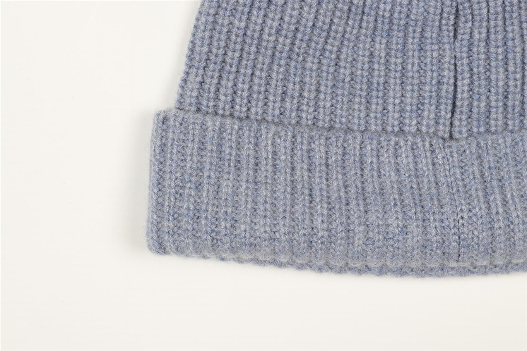 CELINE BLUE TRIOMPHE CASHMERE BEANIE ONE SIZE