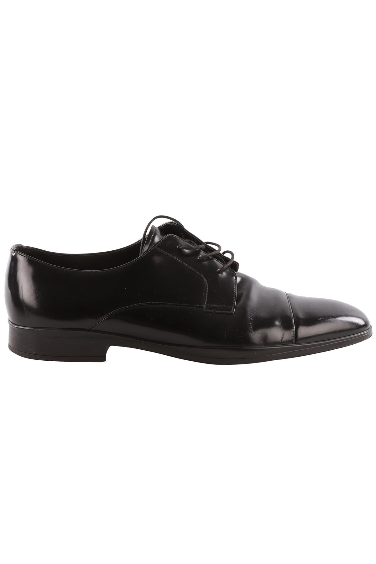 PRADA BLACK MEN'S PATENT LEATHER OXFORD SHOES EU 46 UK 12 US 13
