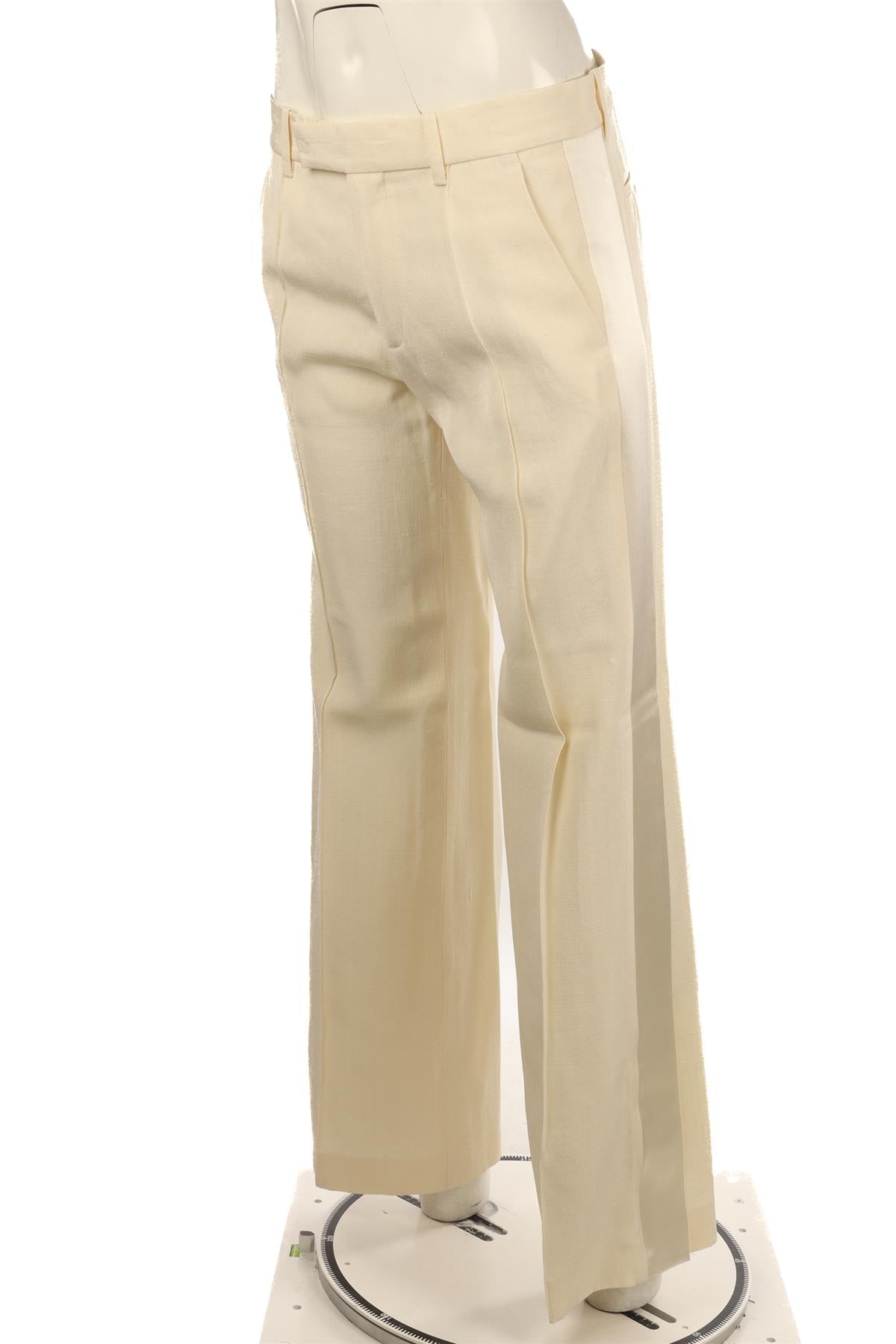 PHOEBE PHILO CREAM SILK WIDE LEG PANTS FR 36 UK 8
