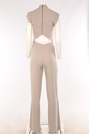 ROLAND MOURET GREY CREPE JUMPSUIT UK 10