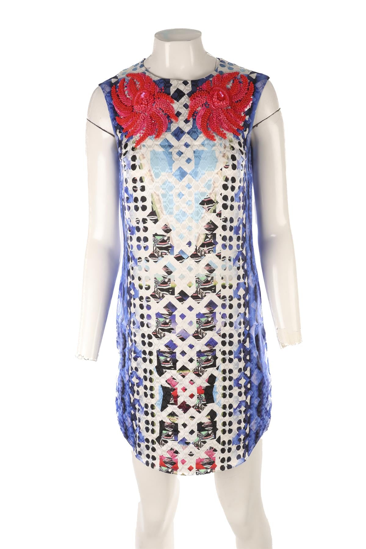 PETER PILOTTO BLUE SILK MINI DRESS UK 8