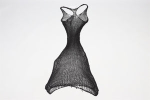 NATALIA FEDNER BLACK METAL MINI DRESS XSMALL