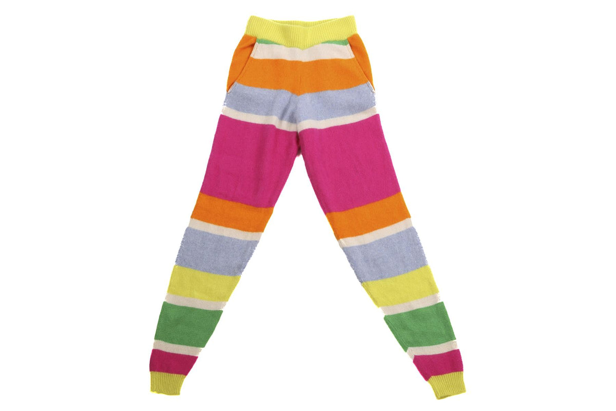 THE ELDER STATESMEN MULTI CASHMERE PANTS XXSMALL