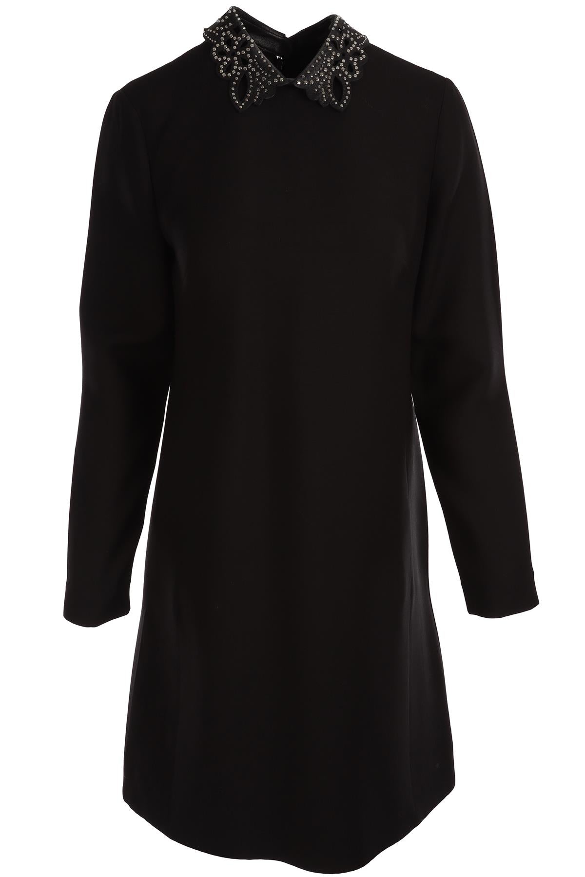VALENTINO BLACK CREPE MIDI DRESS IT 44 UK 12