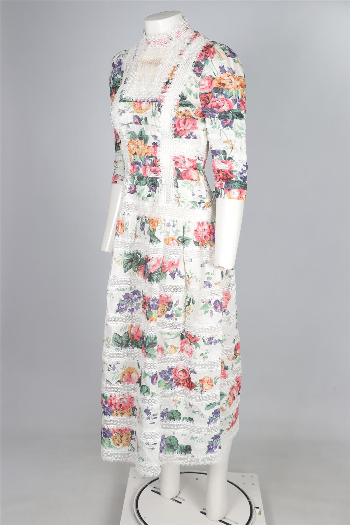 ZIMMERMANN MULTI COTTON MAXI DRESS 1 UK 10