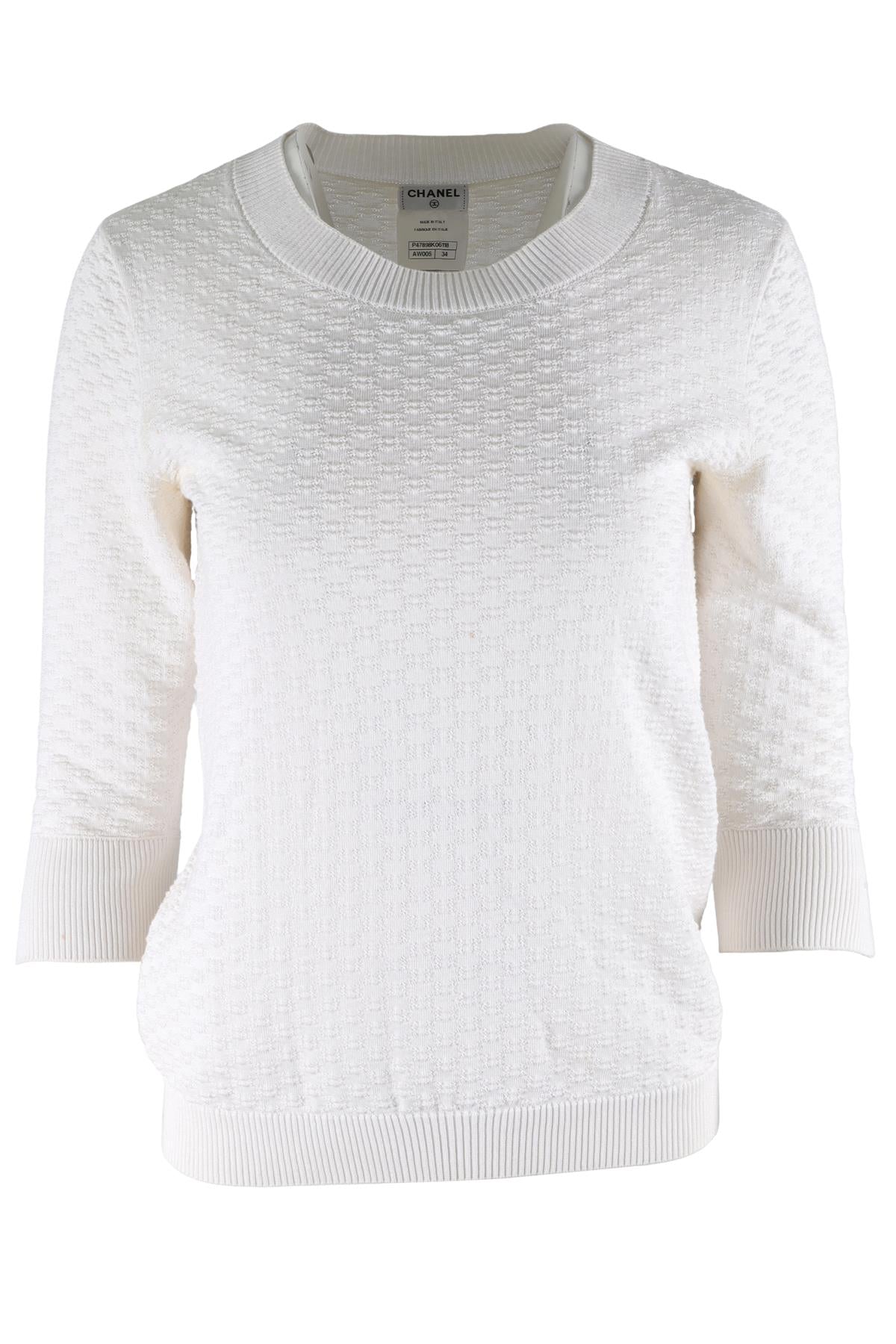 CHANEL IVORY 2014 COTTON TOP FR 34 UK 6