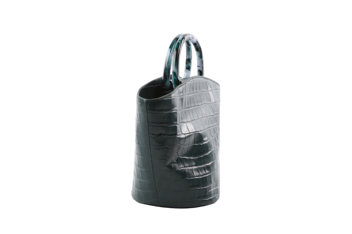 GREEN LEATHER TOTE BAG