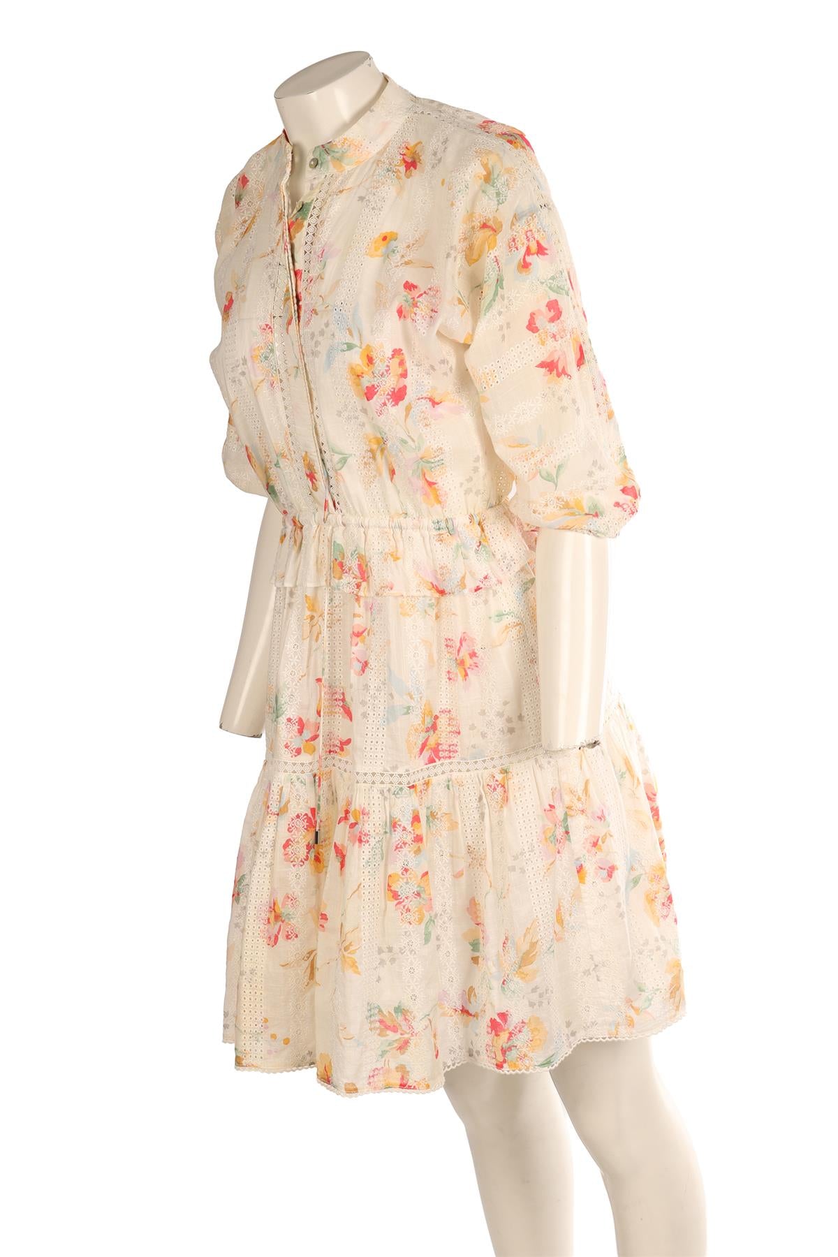 ZIMMERMANN WHITE COTTON MINI DRESS 0 UK 8