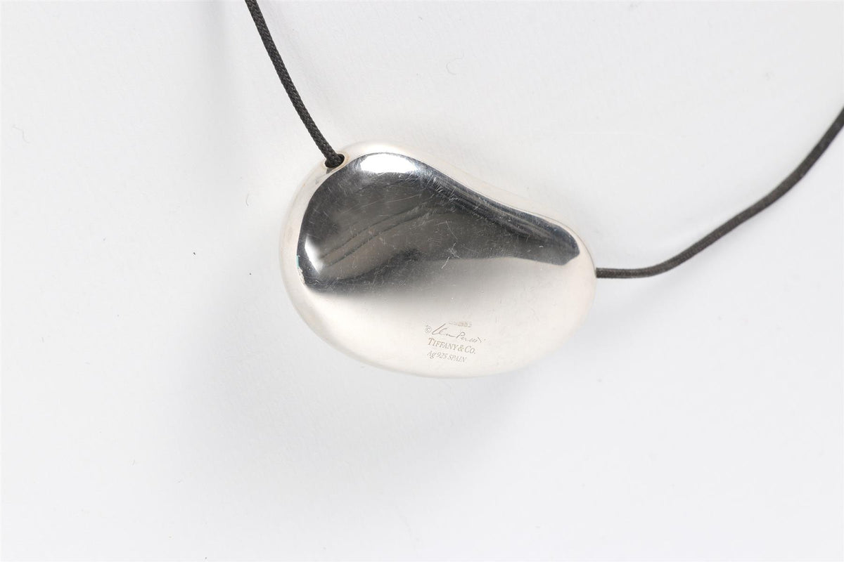 TIFFANY & CO + ELSA PERETTI BEAN STERLING SILVER AND ROPE NECKLACE