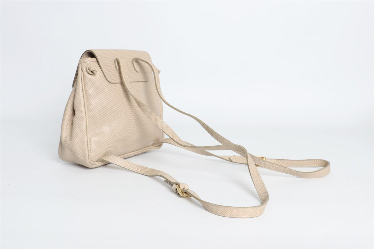 BOTTEGA VENETA BEIGE VINTAGE LEATHER BACKPACK