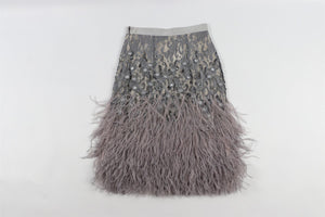 MATTHEW WILLIAMSON GREY LACE MINI SKIRT UK 6