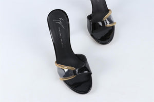 GIUSEPPE ZANOTTI BLACK LEATHER SANDALS EU 38 UK 5 US 8