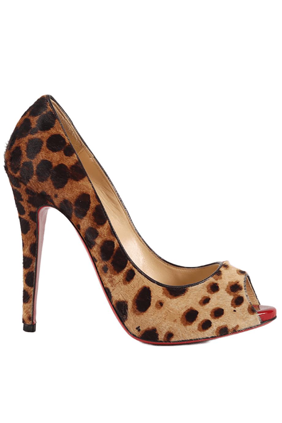 CHRISTIAN LOUBOUTIN CALF HAIR AND LEATHER PUMPS EU 38.5 UK 5.5 US 8.5