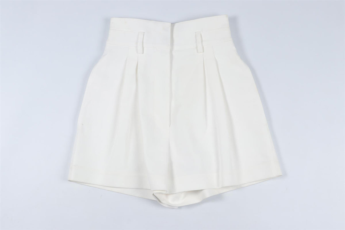 ALAÏA WHITE COTTON SHORTS FR 36 UK 8