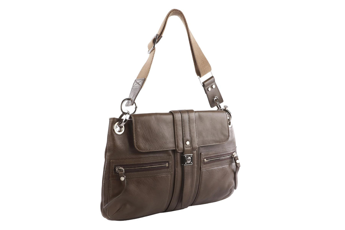 LANVIN GREEN LEATHER SHOULDER BAG