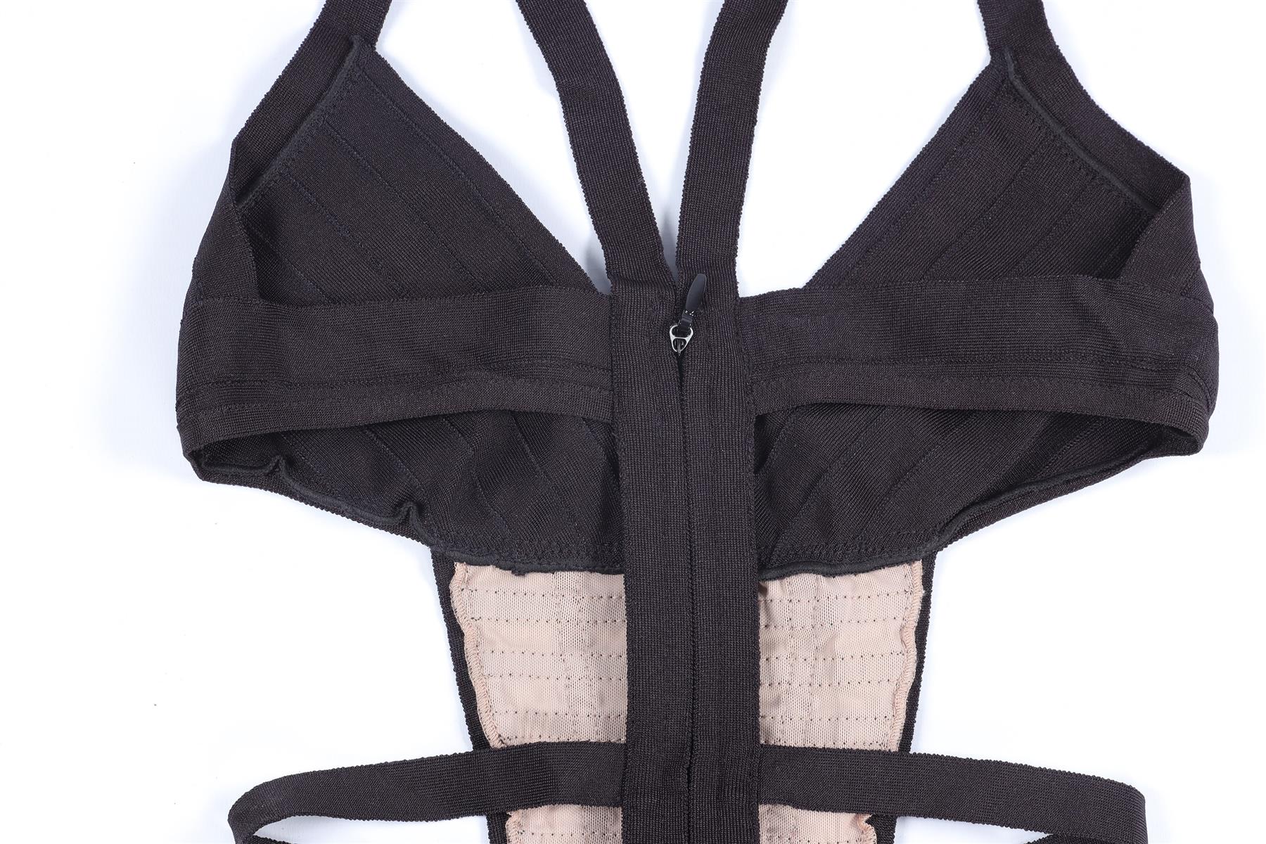 HERVE LEGER BLACK SWIMSUIT SMALL