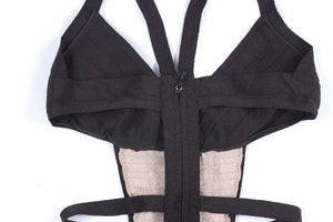 HERVE LEGER BLACK SWIMSUIT SMALL